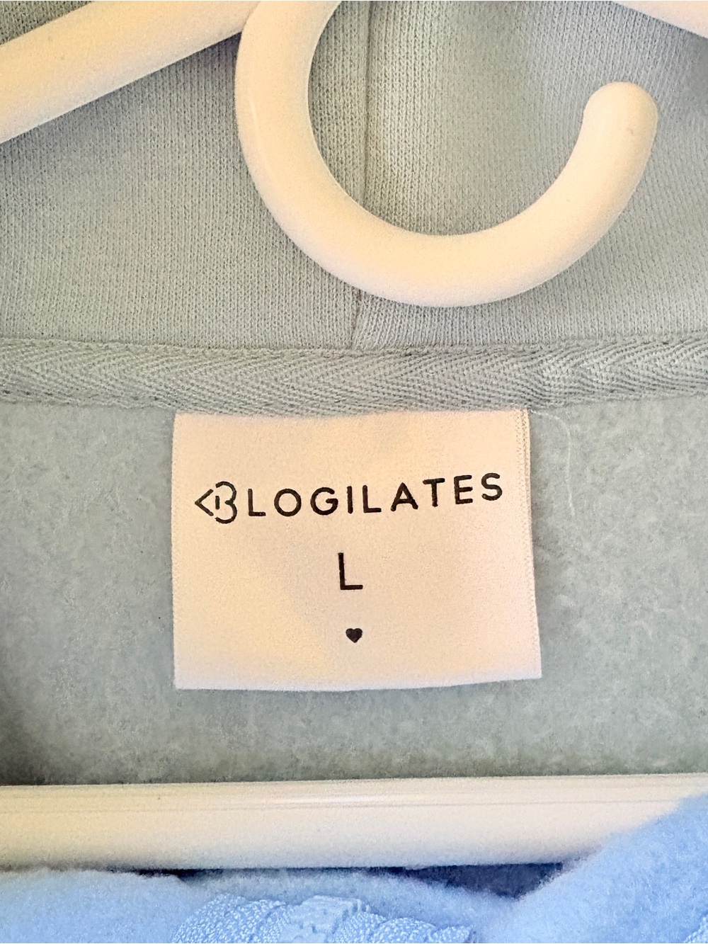 Light Blue Hooded Zip-Up Sweatshirt - Picture 4 of 4